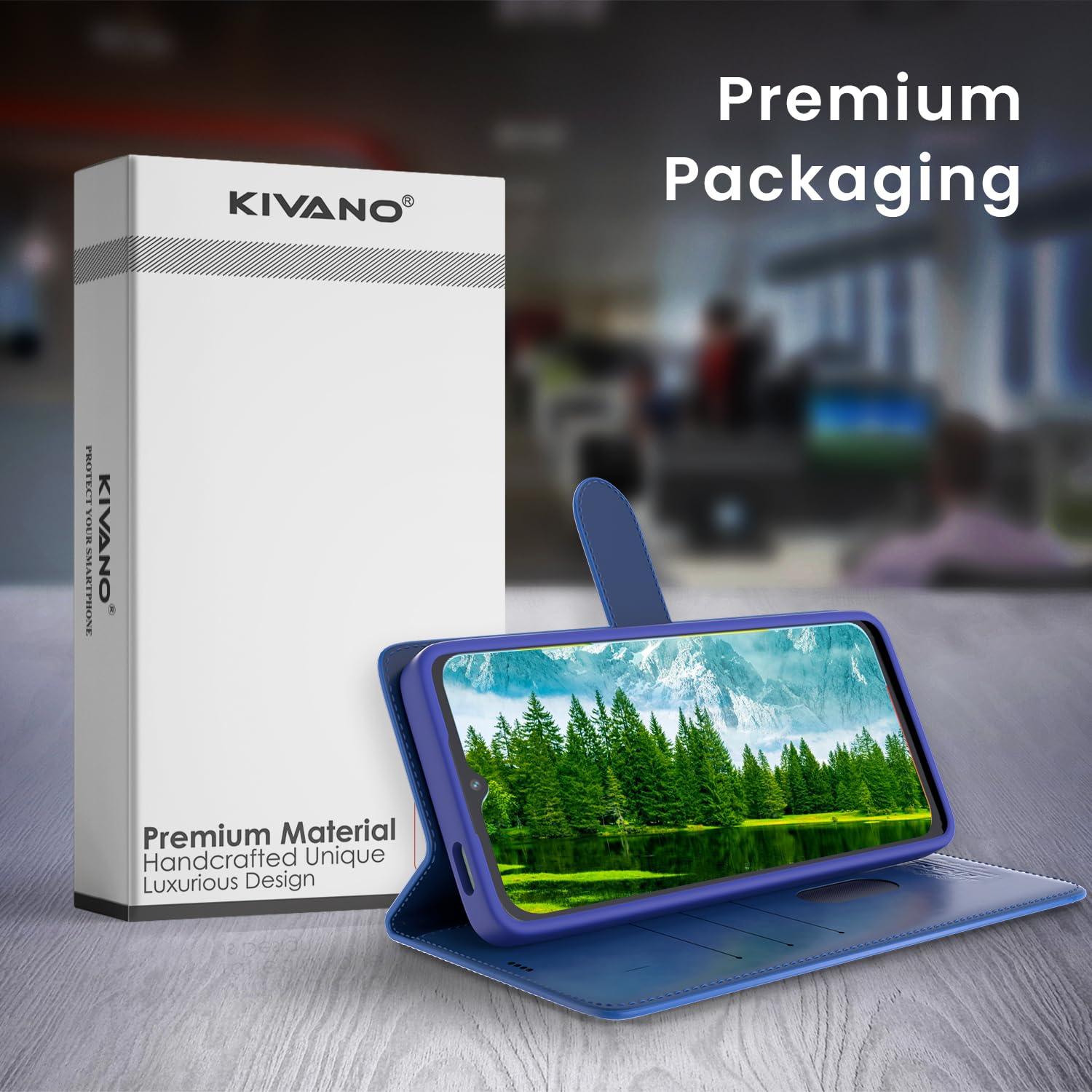 Leather Wallet Case for Xiaomi Redmi 10 Prime ?Stylish Flip Folio Cover with Card Holder, Stand, Ideal for Both Men and Women-KIVANO LUXE - Aibex